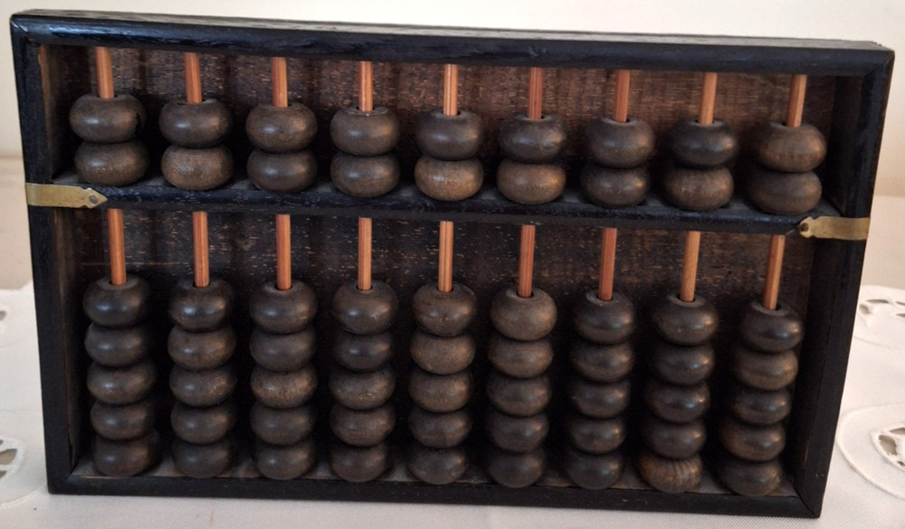 Vtg Charles W. Adams Assoc. Computer Firm Promo Wood Abacus Tech History 1960s